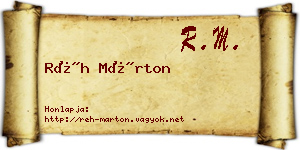 Réh Márton névjegykártya